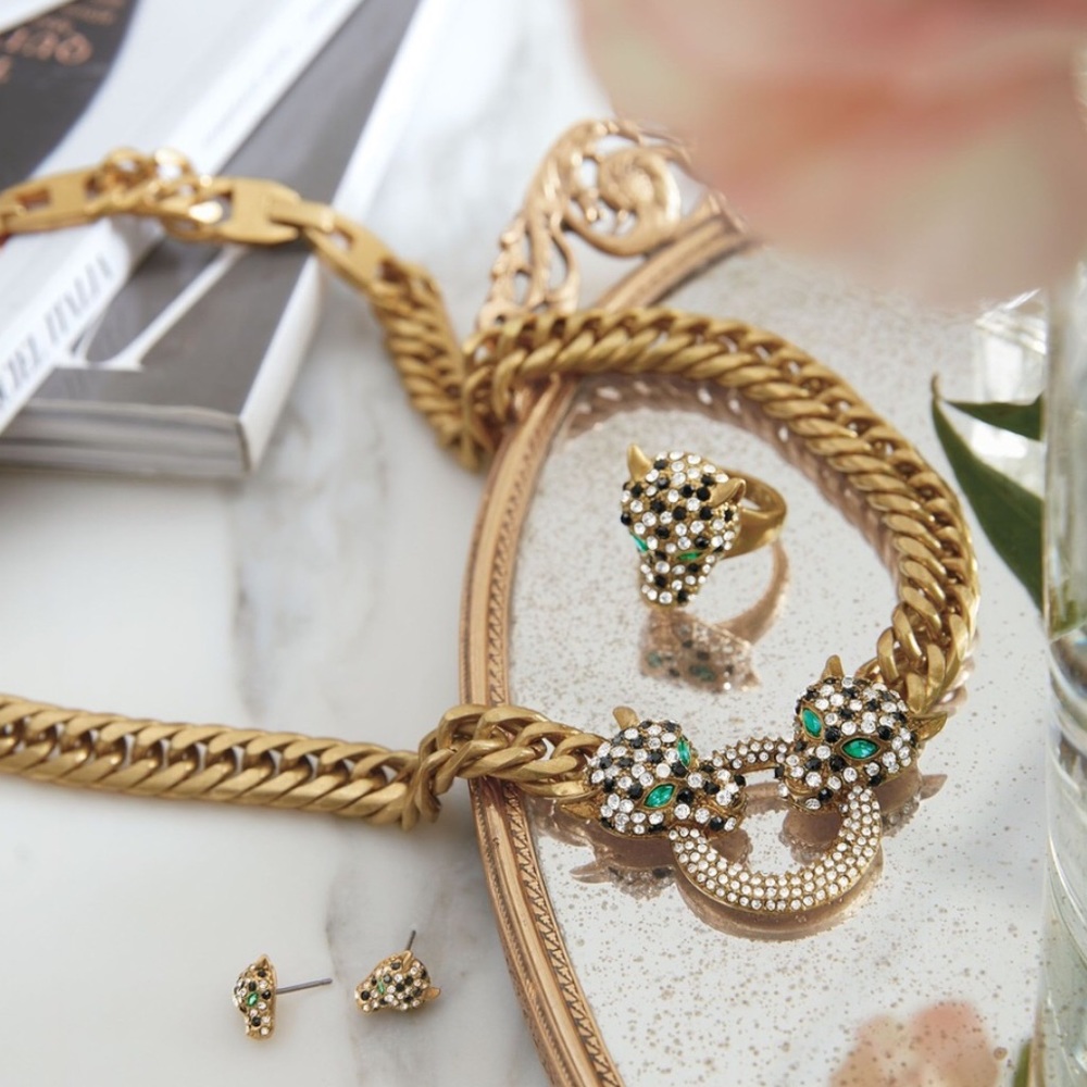 Stella & Dot | ‘Retired’🐯Roar Gold Link Doorknocker Statement Necklace - Picture 12 of 13